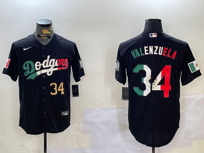 Men Los Angeles Dodgers #34 Valenzuela Black Game 2024 Nike MLB Jersey style 112017->los angeles dodgers->MLB Jersey